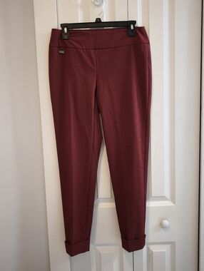 Lisette L Women's Maroon Stretch Ankle Pants